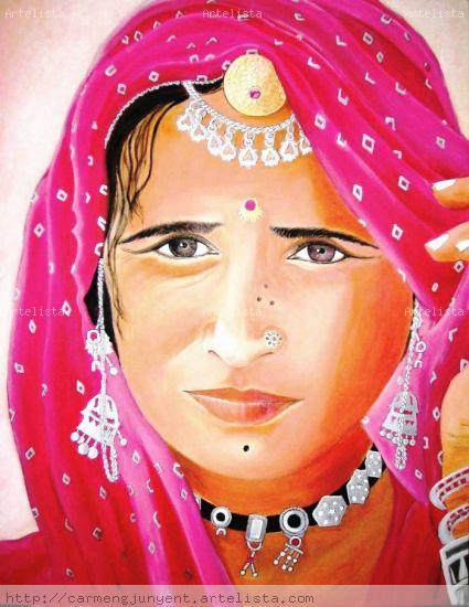 Mirada de Jaipur (La India) Acrílico Lienzo Retrato