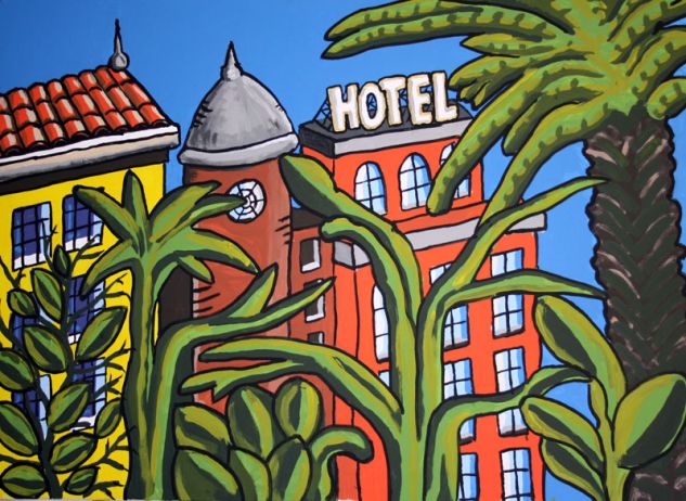 Hotel Paisaje Óleo Lienzo