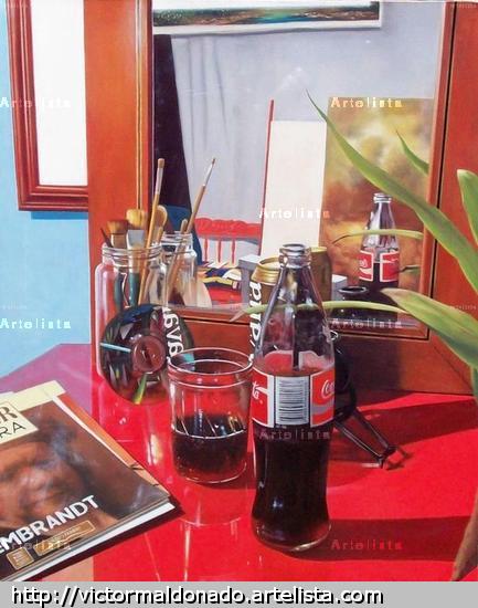La mesa de atras Óleo Lienzo Bodegones