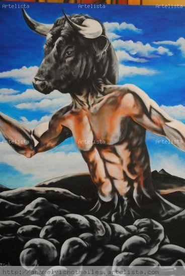 el minotauro Acrílico Lienzo Figura