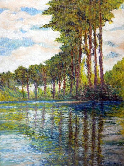 Álamos a lo largo del rio Epte (Monet) Papel Paisaje Pastel