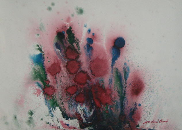 Rosales Papel Floral Tinta