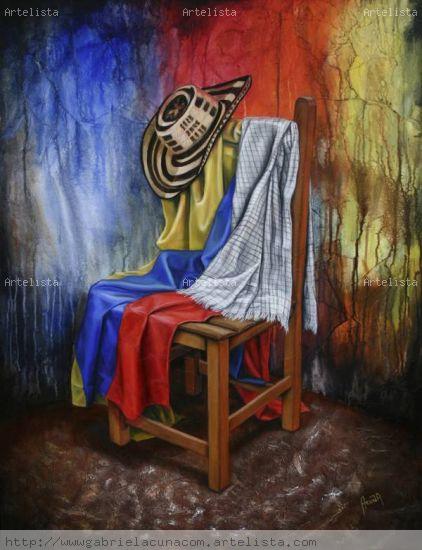 Rincon Tipico Colombiano Canvas Mixed media Still Life Paintings