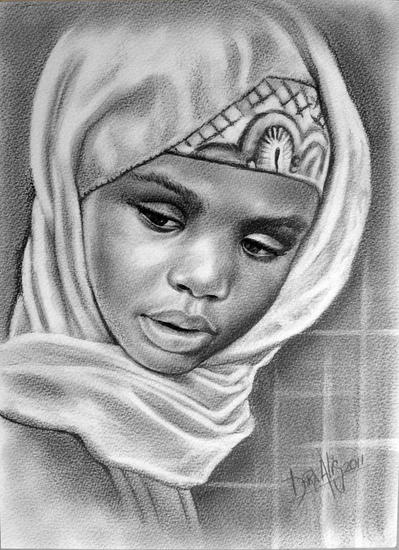 Niña de África Grafito