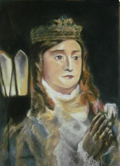 Virgen de la Concepción. Retrato Pastel Papel