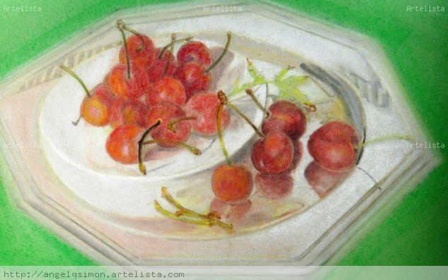 Cerezas Papel Bodegones Pastel