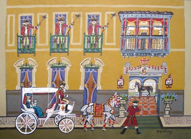 Las Cocheras del Rey de San Lorenzo de El Escorial Acrílico Tabla Otros