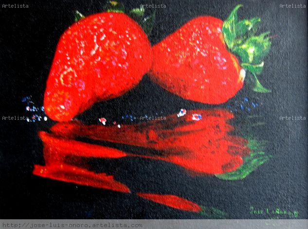Fresas Lienzo Acrílico Bodegones