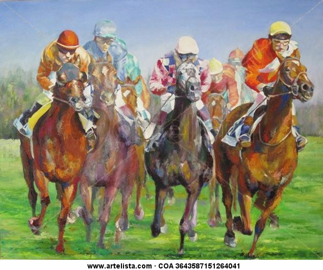 CARRERA DE CABALLOS 5 Panel Oil Sports