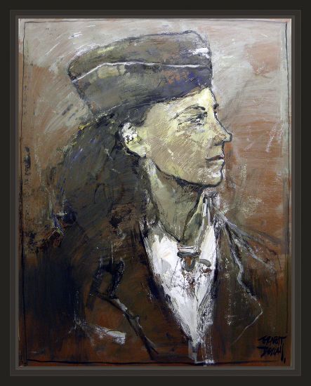 MUJERES-ALEMANAS-ALEMANIA-III REICH-WOMEN-GERMANY-WW2-PAINTINGS-PINTURAS-ART-ARTE-ERNEST DESCALS Óleo Cartulina Paisaje