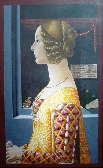 Retrato de Giovanna Tornabuoni de Domenico Ghirlandaio - Museo Thyssen Madrid Lienzo Retrato Acrílico