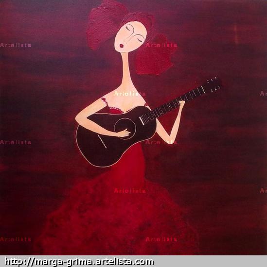 Blues Bailable, solo para dos.... Lienzo Acrílico Figura