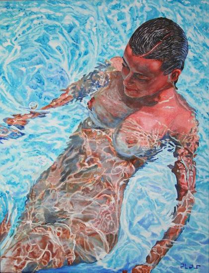 A la piscina Óleo Lienzo Desnudos