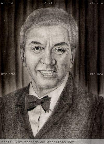 Marco Antonio Muñiz (Cantante) Lápiz (Negro) Papel Retrato