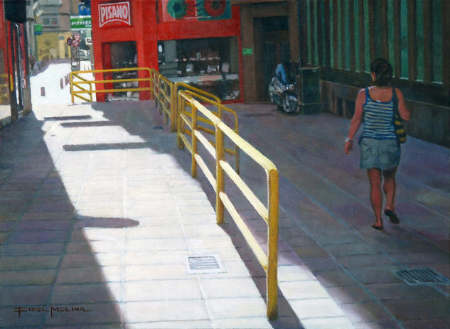 Luz de agosto en Murcia Óleo Tabla Paisaje