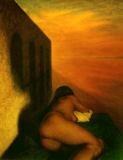 Desde tu cama Óleo Lienzo Desnudos