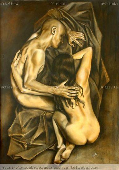 Amor pleno Tabla Óleo Figura