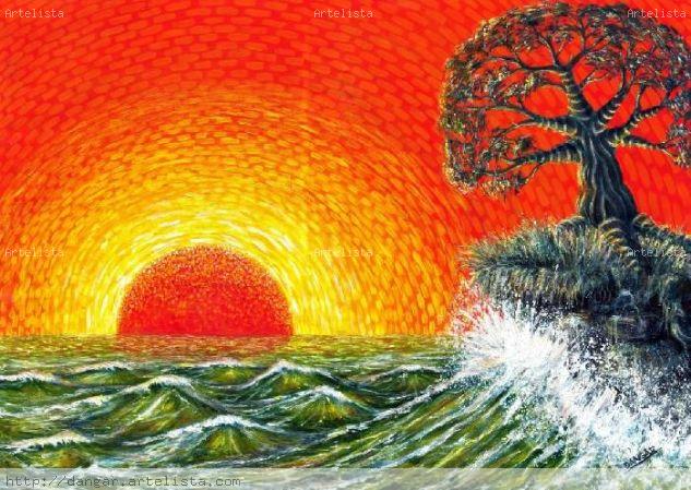 ARBOL Y MAR DOS Acrílico Lienzo Otros