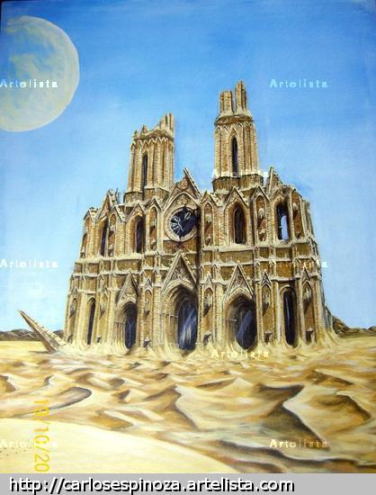 Catedral con sed Paisaje Lienzo Acrílico