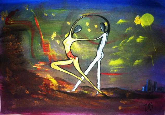 Bailando salsa Paisaje Óleo Lienzo