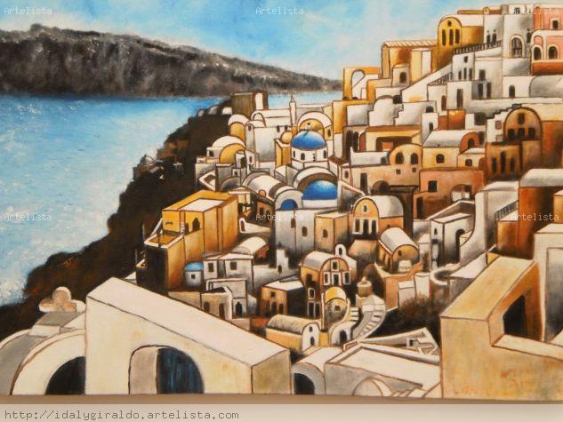 Santorini (Greece) Lienzo Óleo Paisaje