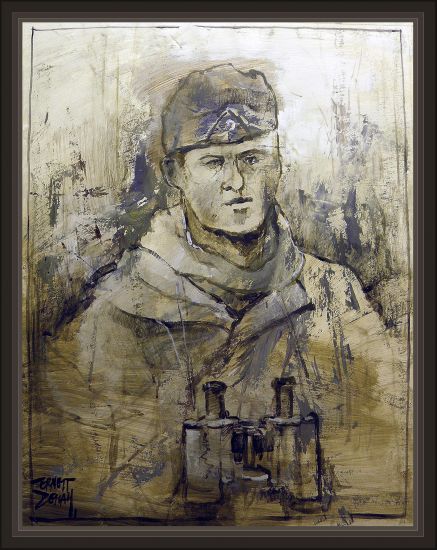 GERMAN-SOLDIERS-WW2-SOLDADOS-ALEMANES-ART-ARTE-PINTURAS-MILITARES-MILITARY-PAINTINGS-ERNEST DESCALS Óleo Cartulina Retrato