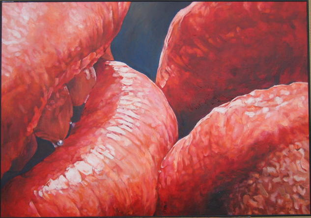 EL BESO Óleo Tabla Figura