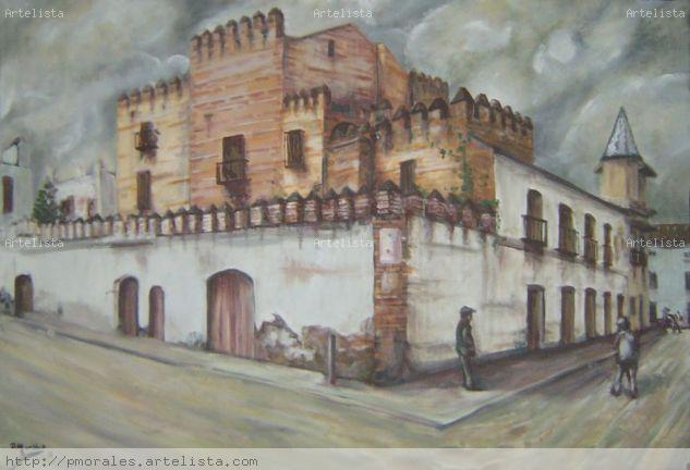 castillo de Andújar Óleo Tabla Paisaje