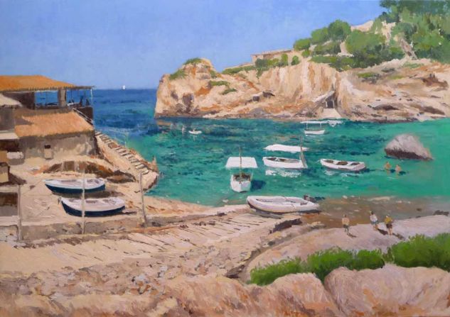 OLEO, CALA DEIÀ, MALLORCA Paisaje Óleo Lienzo