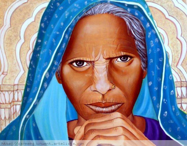 MIRADA DE FORTALEZA Acrílico Lienzo Retrato