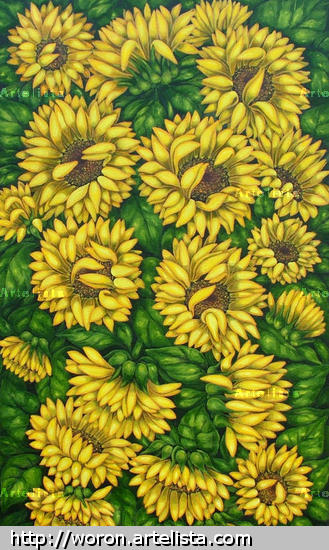 Girasoles Lienzo Óleo Floral