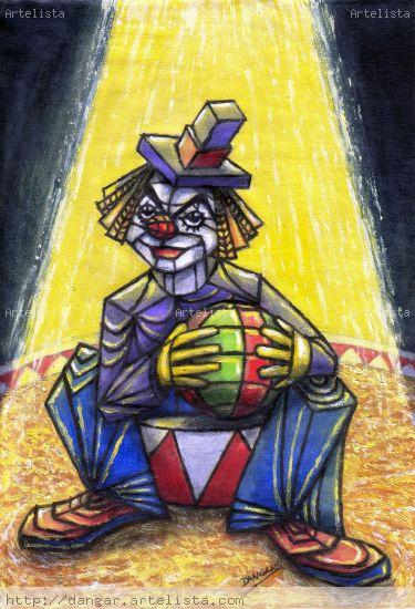 PAYASO CON BALON Acrílico Lienzo Figura