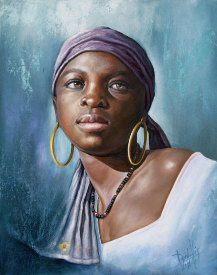 Niño de raza negra Lienzo Óleo Retrato
