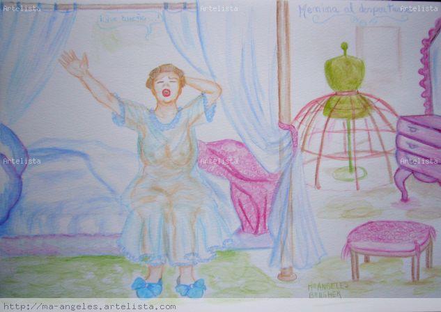 Cuento de meninas 1 Cartulina Acuarela Figura
