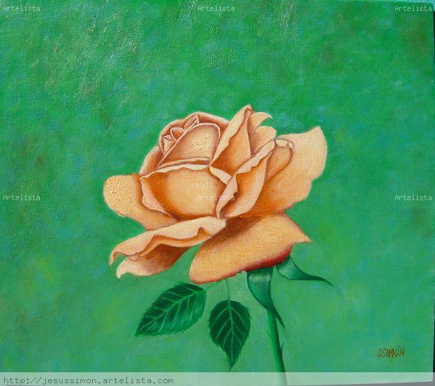Rosa Óleo Tabla Floral