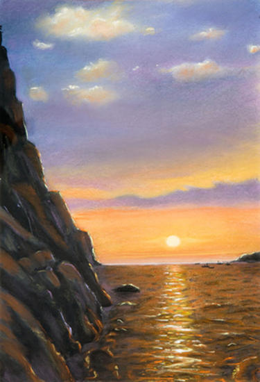 Acantilats de Tossa Pastel Cartulina Paisaje