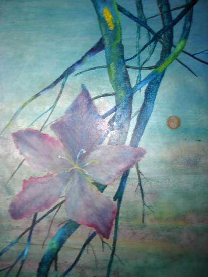 La Flor, un Óleo de Alberto Thirion Tabla Óleo Paisaje