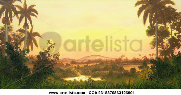 ATARDECER SABANERO Lienzo Acrílico Paisaje