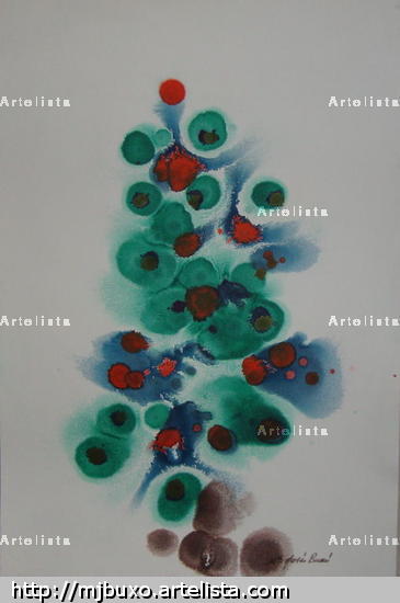 Abeto navideño Papel Floral Tinta