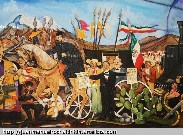 Breve Tratado Pictorico de la Historia de Mexico III por Kinkin Lienzo Retrato Óleo