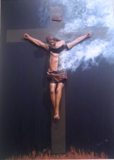 Cristo difuminándose hacia los Cielos Óleo Tabla Otros