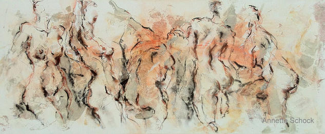 Vestidor 2 Desnudos Media Mixta Lienzo