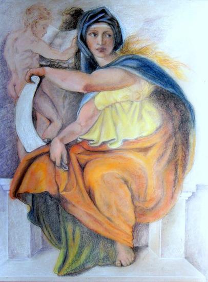 Sibila de Delfos Pastel Papel Figura