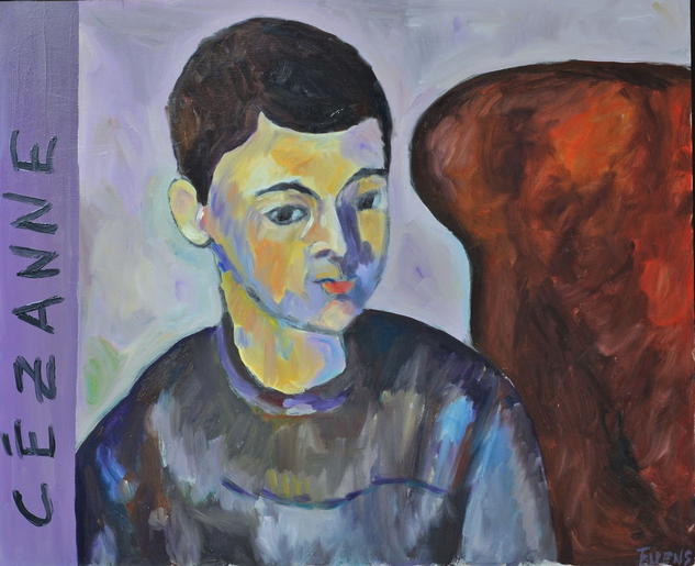 El hijo de Cézanne Óleo Retrato Tabla