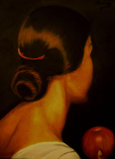EL PELO Lienzo Óleo Retrato