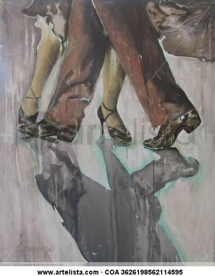 2 x 4(Tango Argentino) Media Mixta Lienzo Figura