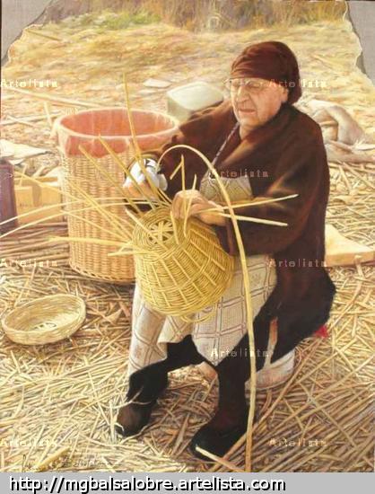 Los Cestos de la Gitana Óleo Lienzo Figura