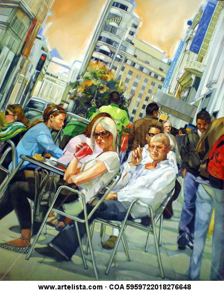 Crisis? What crisis? Canvas Oil Figure Painting