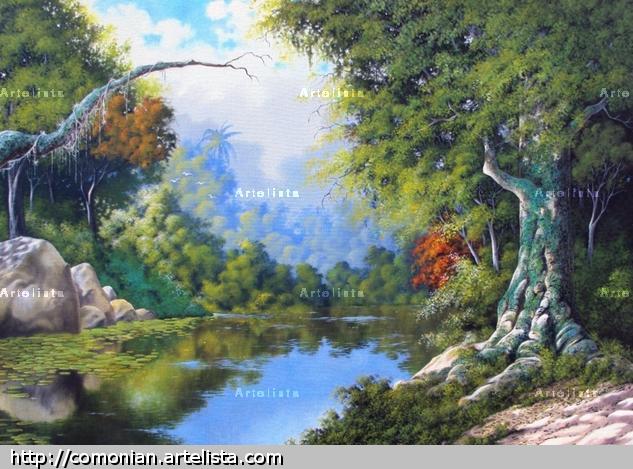 Mata virgem Óleo Lienzo Paisaje