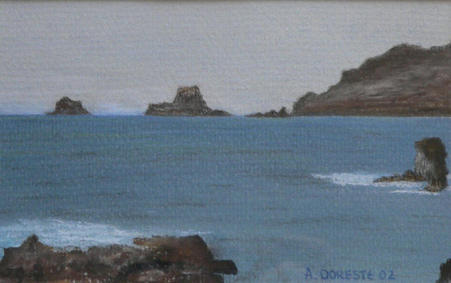 Roques de Salmor Pastel Paisaje Papel